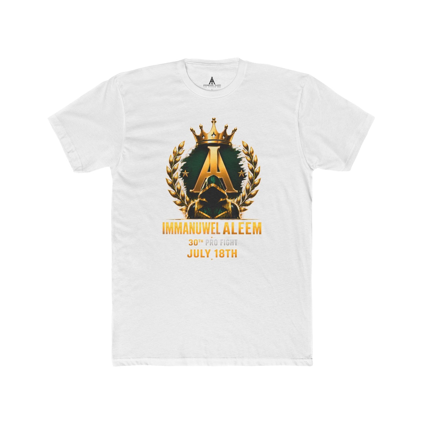 Crowned Initials Custom Tee — "Immanuwel Aleem July 18th" Memorial/Anniversary T-Shirt